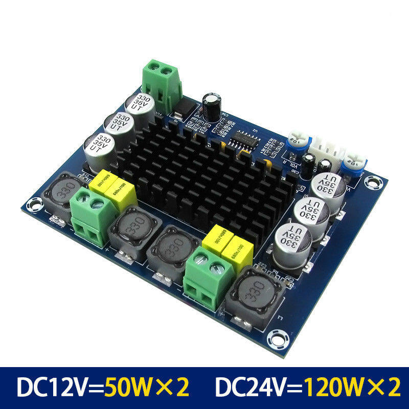 DM 12V-24V TPA3116 D2 120W+120W Dual-channel Stereo Digital Audio Power Amplifier