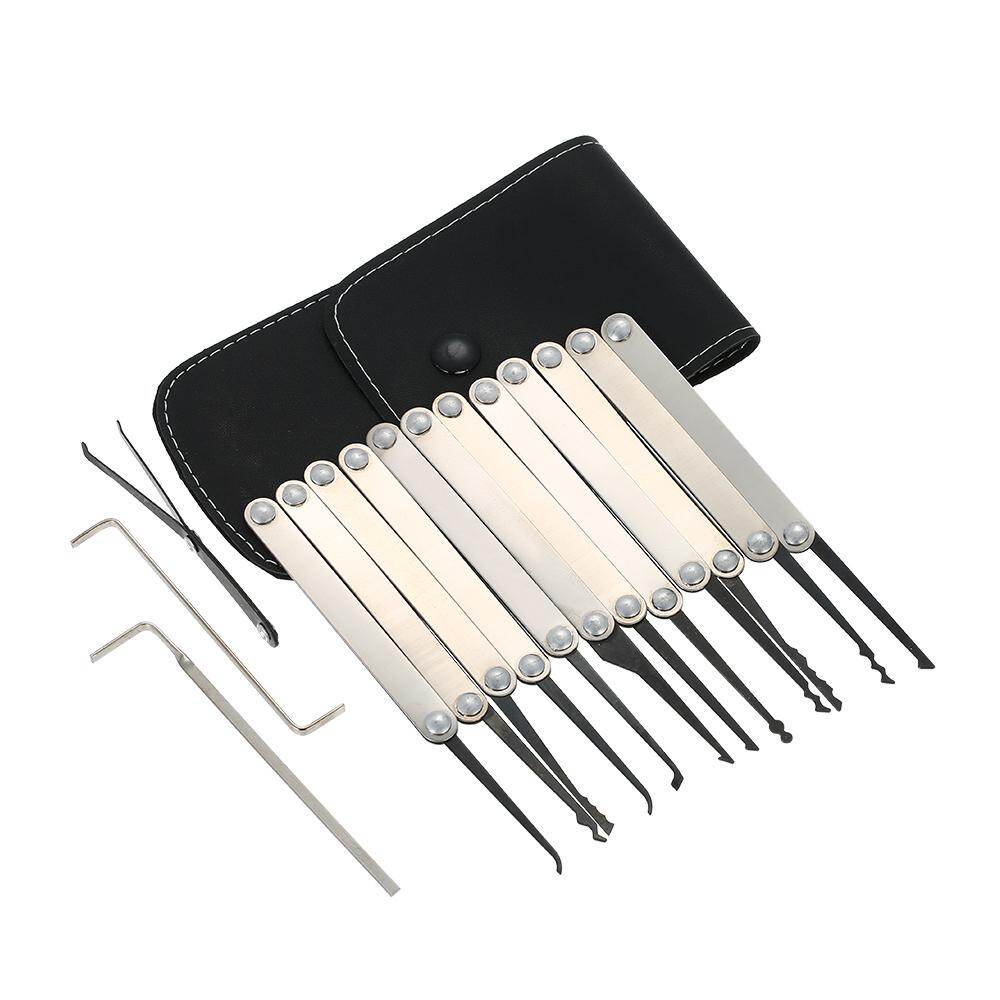 15 PCS Lock Picking Set Stainless Steel Lock Kit Practice Training Lock Tool for Locksmith Beginners and Professional