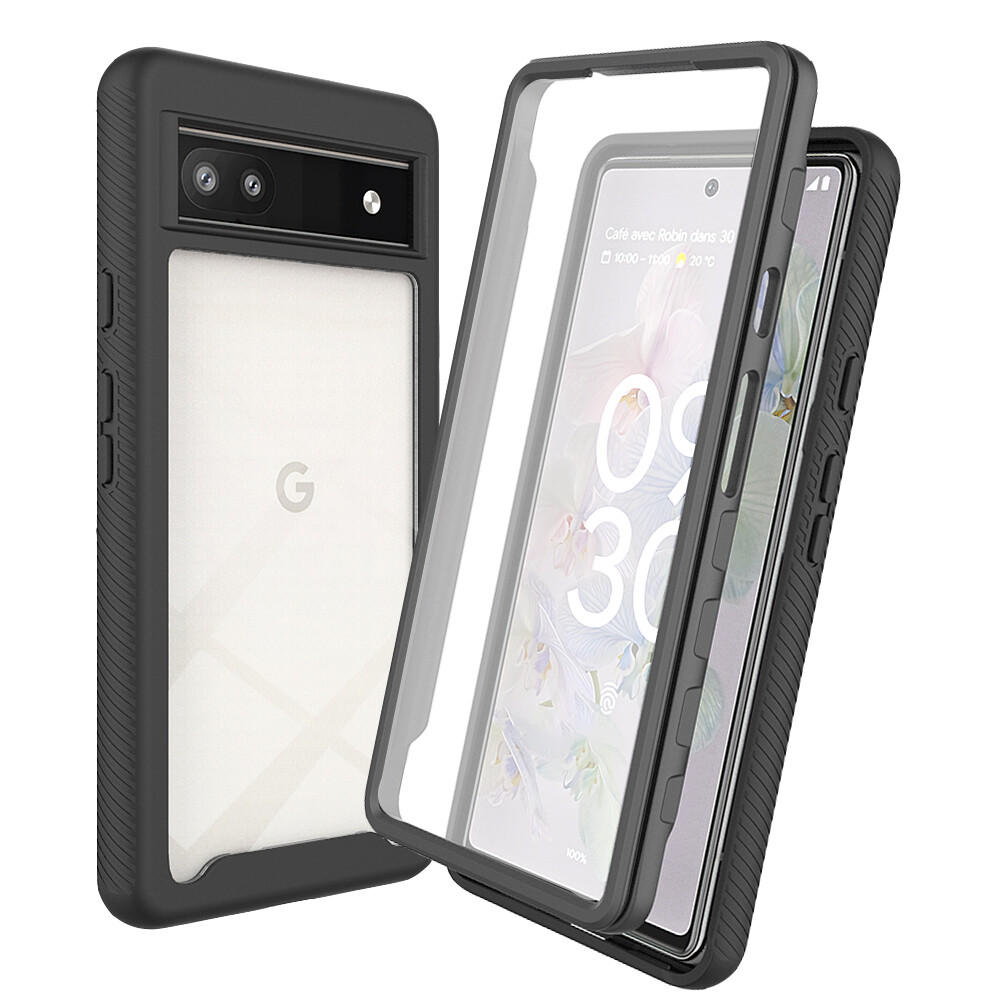 Silicone Case 360 Full Protection - Rugged Bumper Case for Google Pixel 8 Pro 6A Pixel 7 Pro 7A Case Cover Durable Shockproof Drop Protective TPU Cell Phone Cover Build-in Screen Protector Full Coverage Case