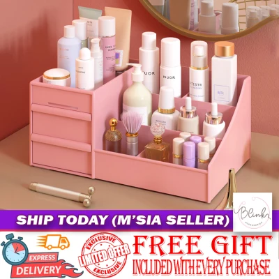 [Blink] Mini Cosmetic Storage Box Makeup Drawer Organizer Nail Polish Container Drawer Storage Box Dresser Skin Care Rack 化妆品收纳盒 Kotak Simpanan - MU04