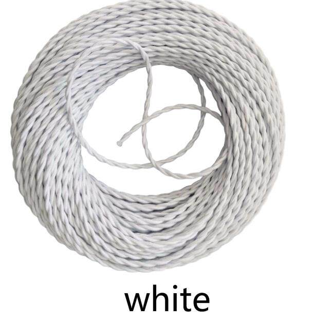 2x0.75mm black white red Pale gold Edison Vintage Electrical Wire Black