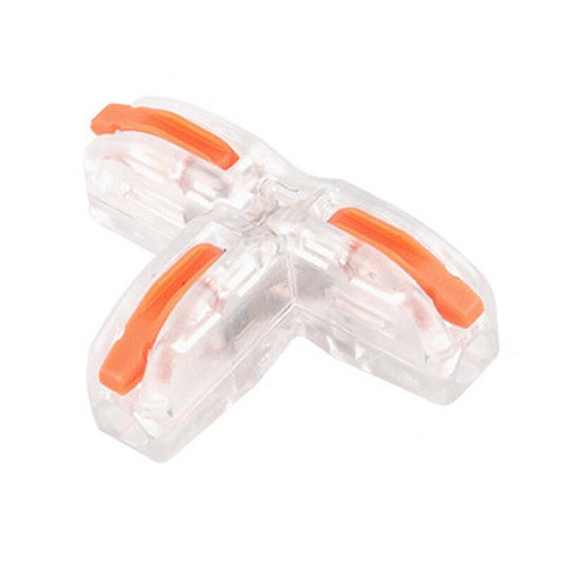 Compact Wire Connector T-type Push in Wiring Terminal Block Cable Splitter for Solid Single Flexible Electric Wires