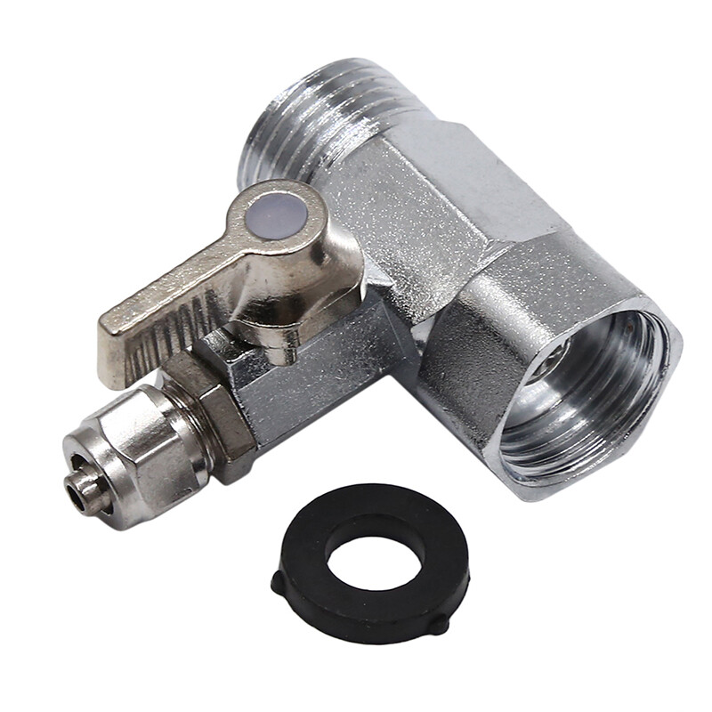 Feed Water Adapter With Shut-Off Ball Valve Tap Tee Connector Water Purifier Accessories