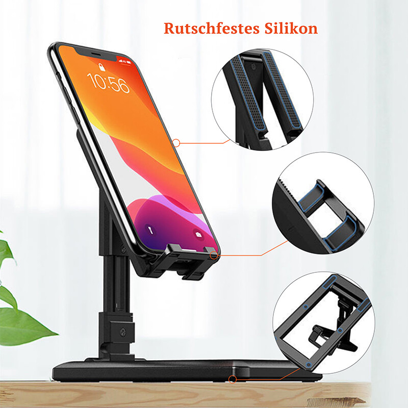Loozykit Phone Stand Universal Folding Desktop Phone Holder Foldable Adjustable Angle Smart Handphone Stand Dock Holder