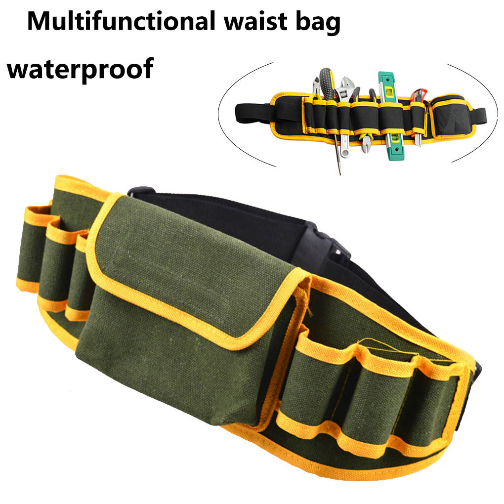 【🚛24 Hours Shipping】Multi-pockets Tool Bag Waist Pockets Electrician Tool Oganizer Carrying Pouch Tools Belt Waist Pocket