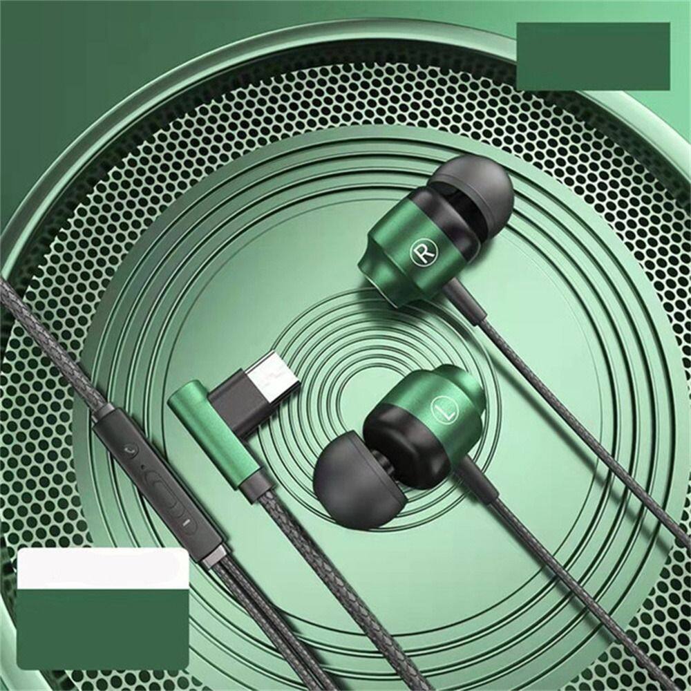 OOC Màu xanh lá cây Dành cho điện thoại Âm thanh nổi Bass Giắc L Tai nghe nhạc Có Micro Tai nghe micro Tai nghe có dây Tai nghe nhét tai loại C Tai nghe 3.5mm