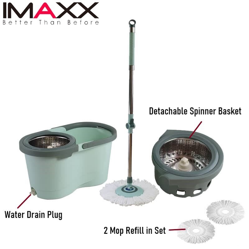 The new2022 IMAXX Spin Mop with 2 microfiber mop refill SM02 Pro Max