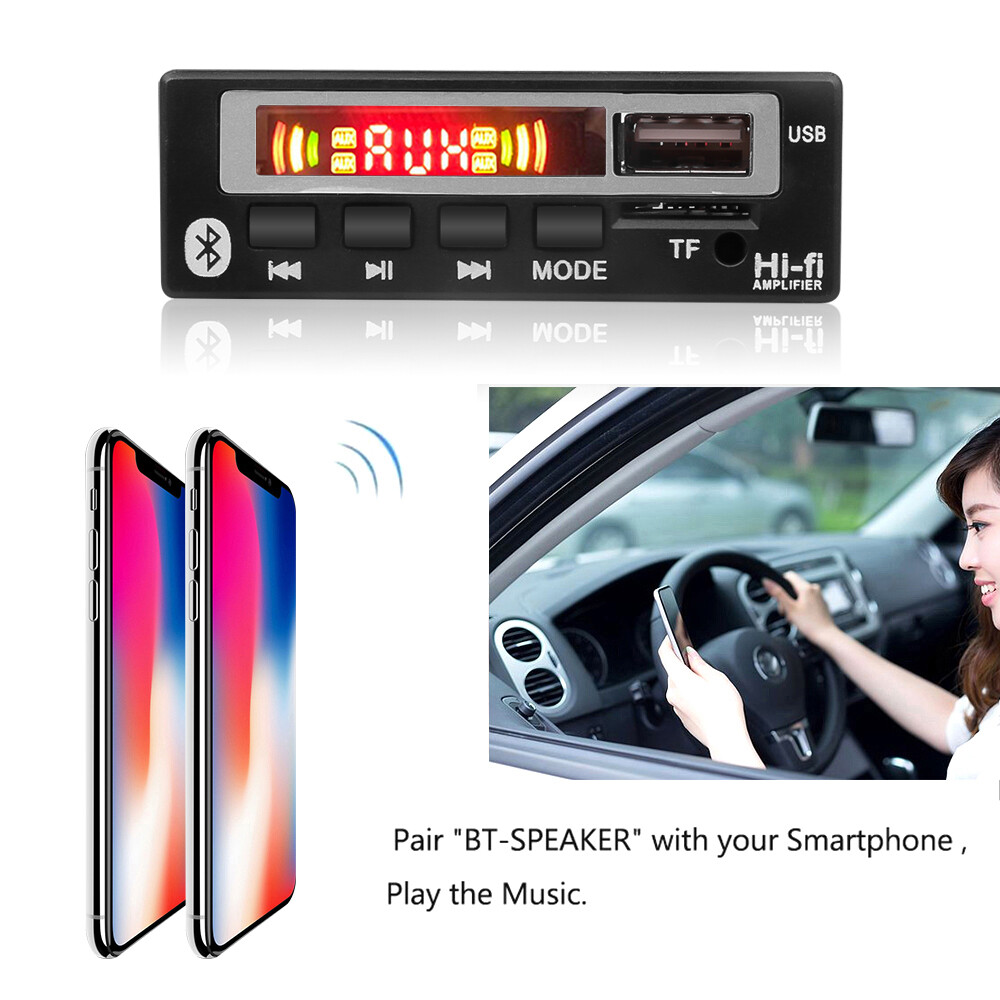 Wireless Bluetooth 5.0 MP3 Player Decoder Board DC 12V MP3 WAV WMA FLAC APE Colorful LCD Screen Display Car Audio USB TF FM Radio Module With Remote Control