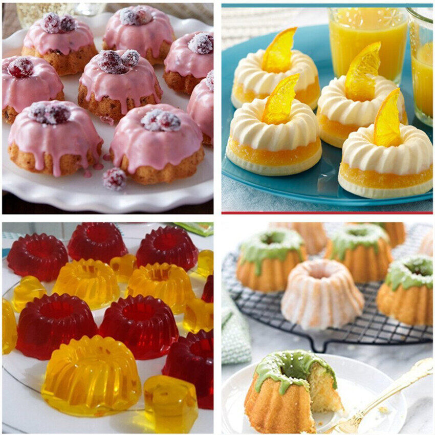 6/12pcs Silicone cupcake chén nướng 6 gói, tái sử dụng & không dính giấy lót bánh cupcake muffin chủ sở hữu thiết lập cho Đảng Halloween Giáng sinh, dễ lau chùi Pastry Khuôn Muffin