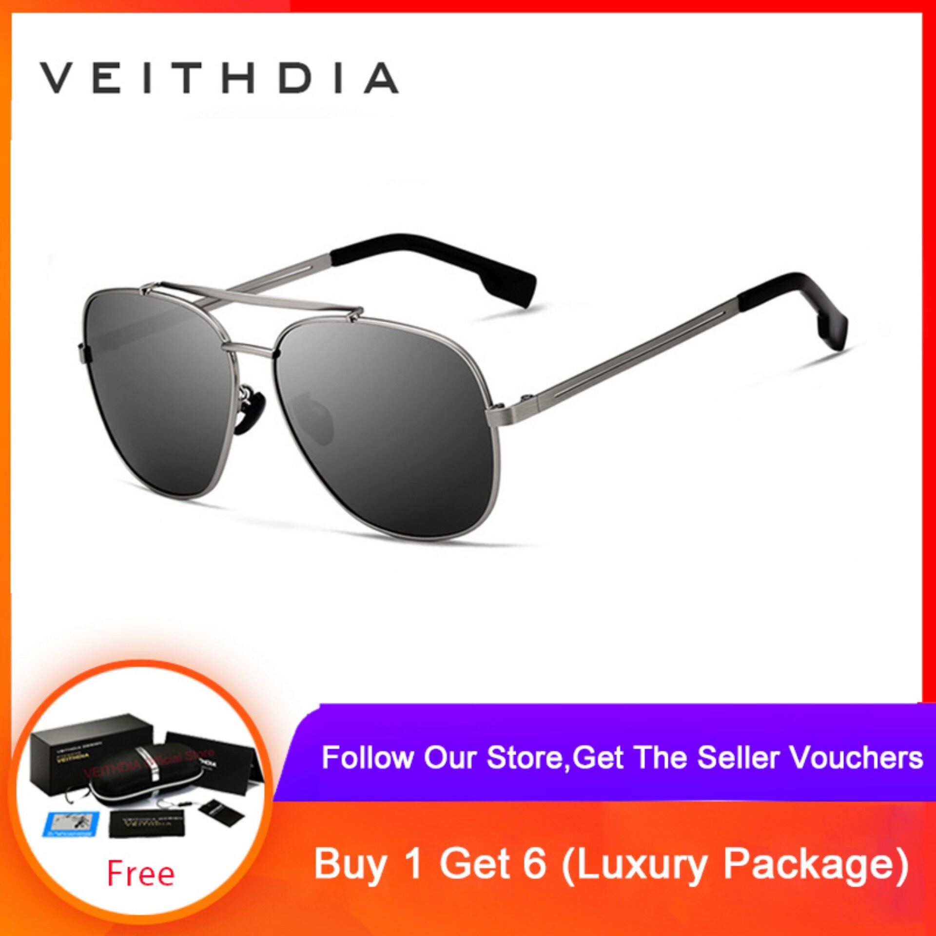 Inspire in spite of Sweep VEITHDIA Brand Stainless Steel Sunglasses Polarized UV400 Men's Square  Vintage Sun Glasses Male Eyewear Accessories For Men 2493 | Lazada