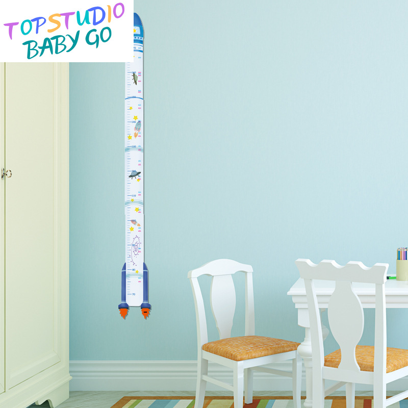 (Cle)Topstudio BabyGo Cartoon Removable Baby Playmat Height Measuring Artifact Wall Sticker Recordable Height Ruler