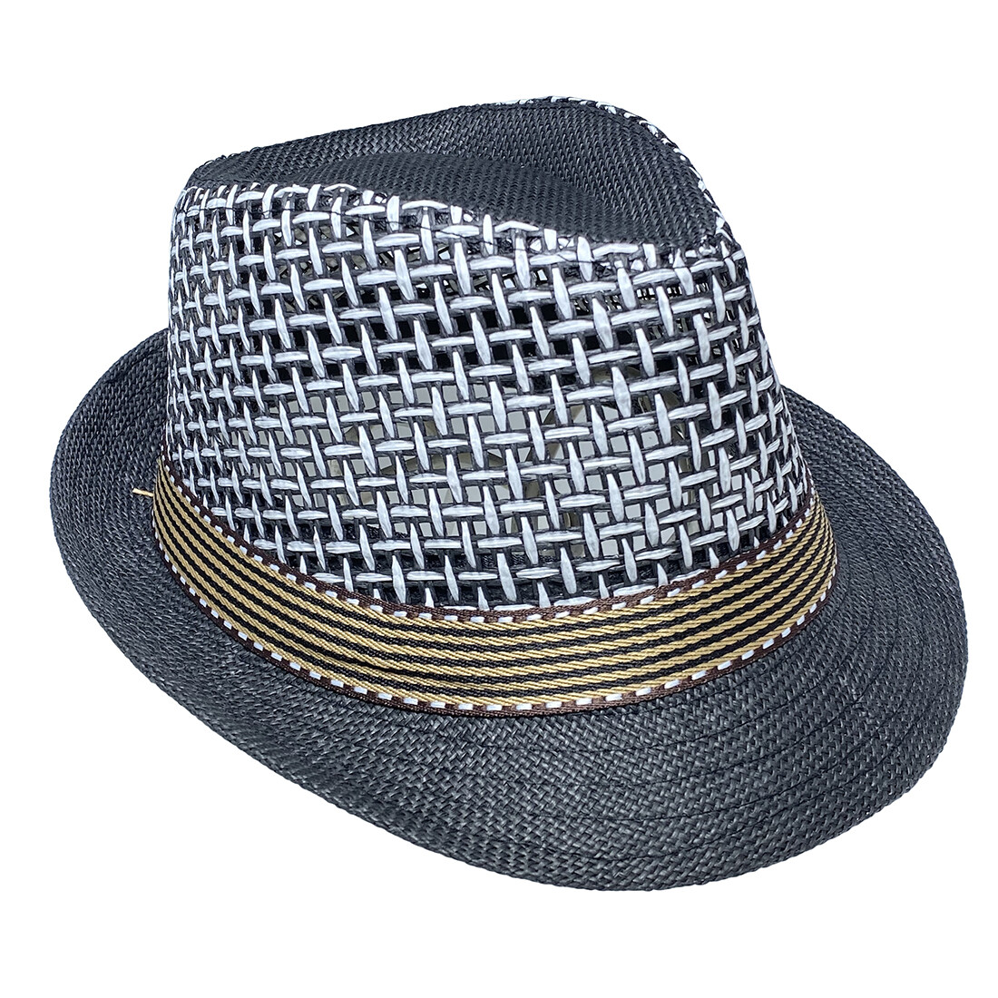 YiyiLai Unisex Classic 20s Manhattan Straw Hollow Trilby Panama Fedora Hat Casual Jazz Cap Beach Sun