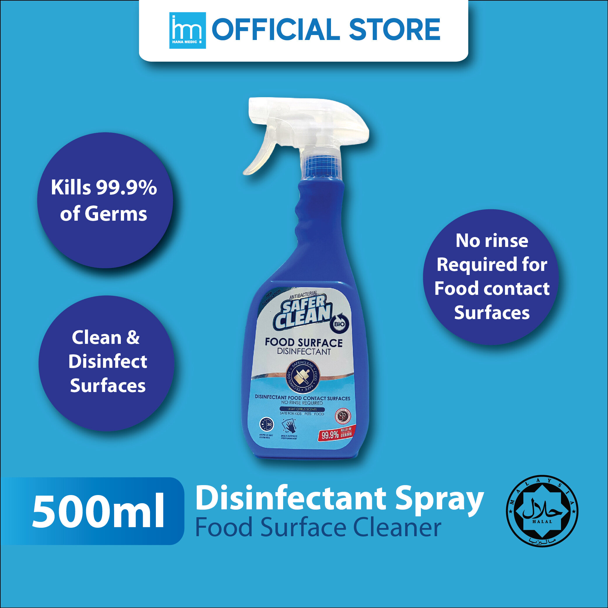 [new Product] Saferclean Bio Food Surface Disinfectant 500ml 