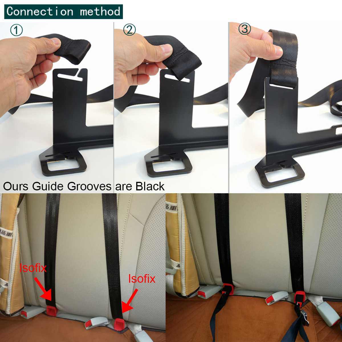 Universal Car Seat Belt Interfaces Guide Bracket Child Safety Seat