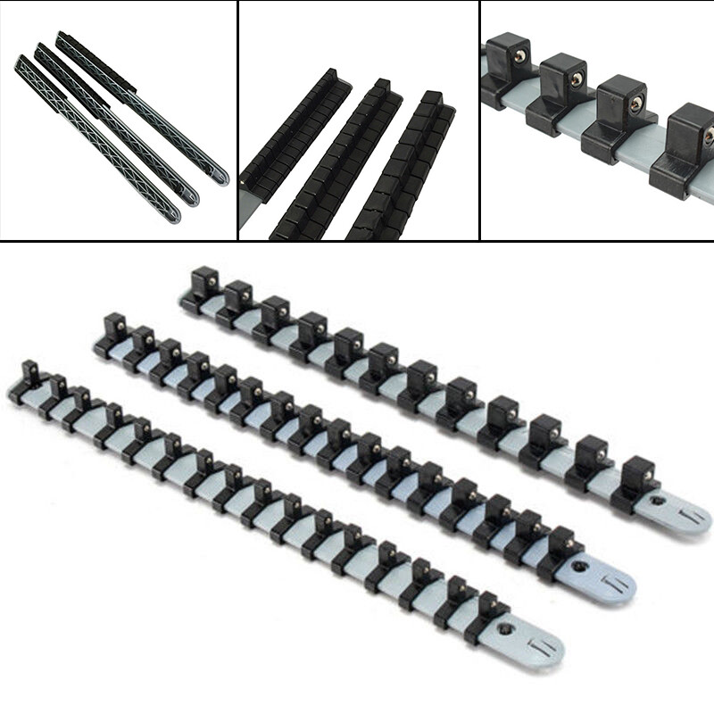 1/4" 3/8" 1/2" 3* 14" Socket Tray Rail Rack Storage Holder Organizer Shelf Stand