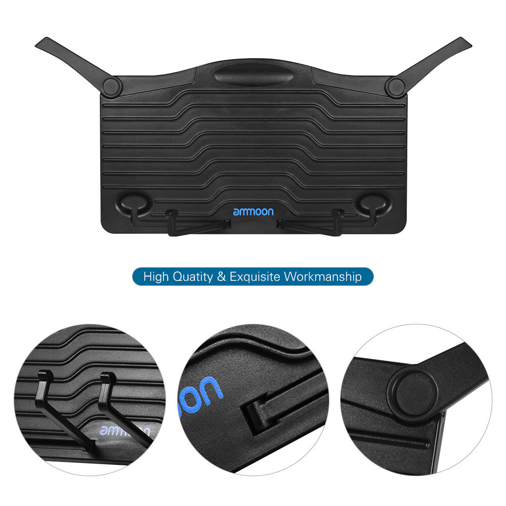 [ammoon]quà bí mật Giá Để Nhạc Mini , Giá Để Tài Liệu Đọc Sách Điện Thoại Thông Minh Cầm Tay Vật Liệu ABS Nhẹ, Màu Đen