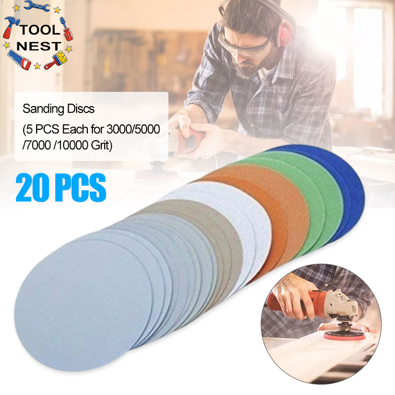 5 Sanding Discs Hook And Loop Ckfcxc 20pcs Sandpaper 8 Hole 5 Inch ...