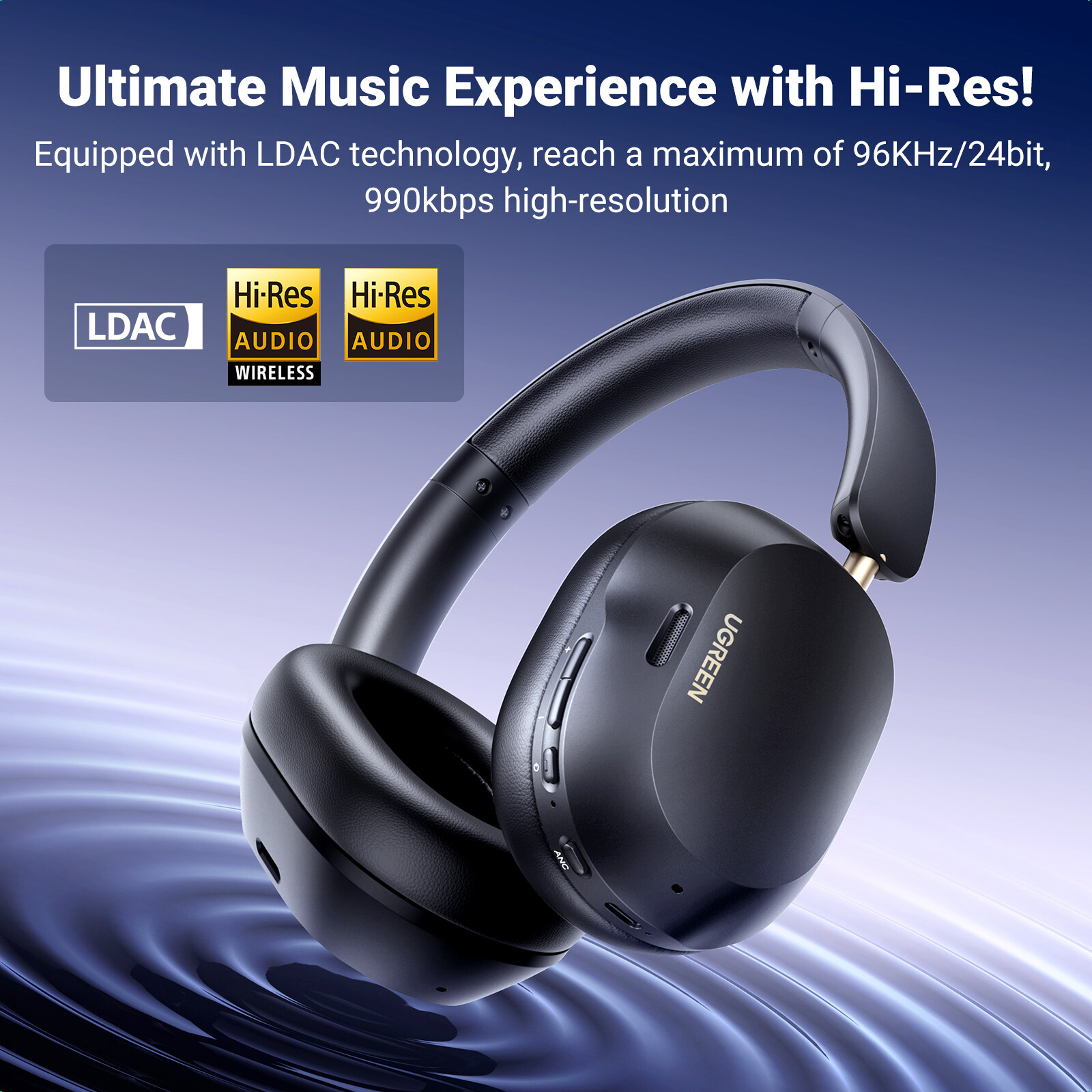 UGREEN HP203 Hi-Res Hitune Max5c ANC Wireless Bluetooth Earphones Over The Ear Noise Cancelling Headphone Bluetooth 5.1 Headphones 600Mah Battery Capacity Headphones - Lazada | Lazada