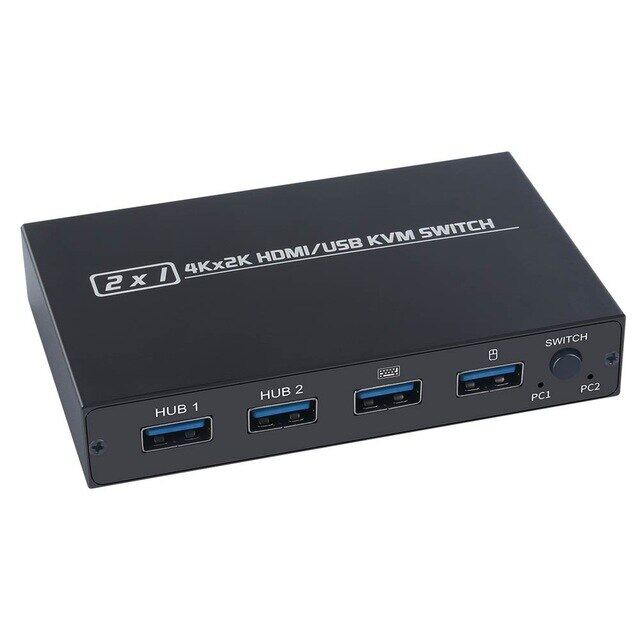 Phích Cắm Máy In Chuyển Đổi Một Nút 2 Trong 1 USB HDMI 3840*2160 Hộp KVM HDMI USB Bộ Chia Công Tắc Hiển Thị Video KVM Box