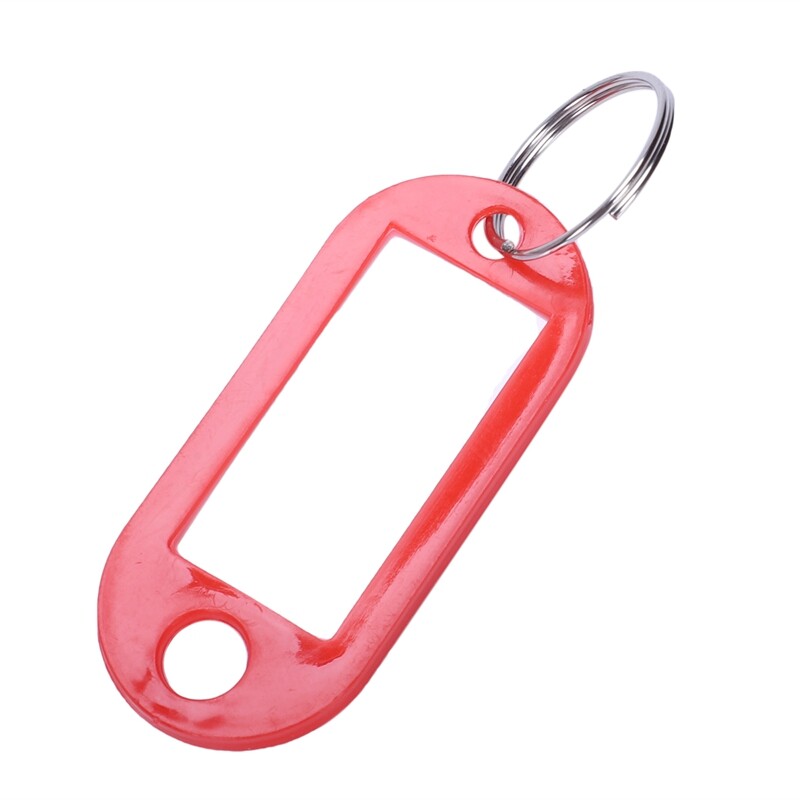 50 Pcs Plastic Keychain Key Tags ID Label Name Tags Split Ring