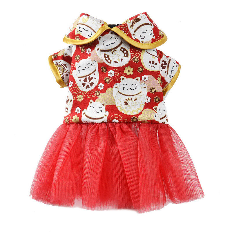 [Lovinland] New Year Dog Clothes Christmas Pet Clothing Tang Suit Cat Puppy Dress