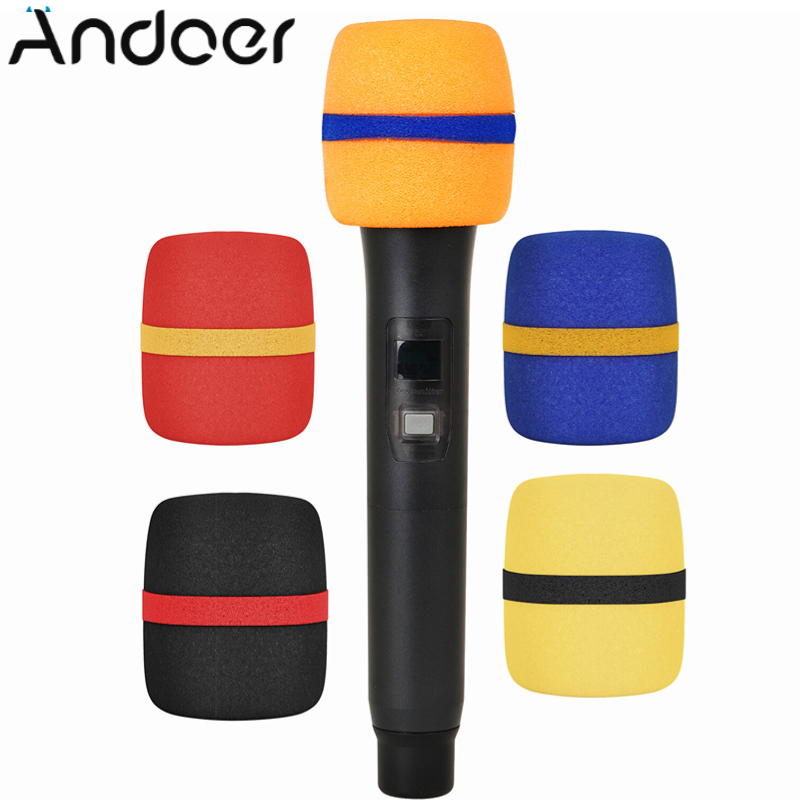 5 Gói Bọc Micro Xốp Dày Bọc Micro Cầm Tay Kính Chắn Gió Micro Nhiều Màu Cho Karaoke DJ Biểu Diễn Sân Khấu