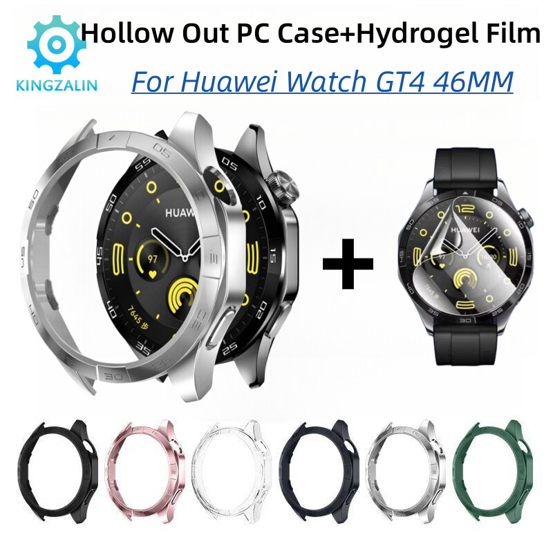 Kingzalin Đồng Hồ Ốp PC cho Huawei Cứng Gt4 46Mm Màn Hình Vỏ ốp bảo vệ khung giảm xóc Bảo Vệ Hollow vỏ cho Huawei Gt 4 Phụ Kiện