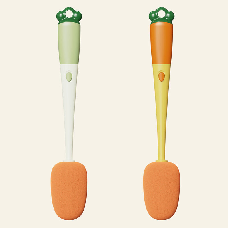 3 In 1 Multi-function Carrot Shape Cup Brush Long Handle Bottle Brush Cleaner Cleaning Brush Kitchen Cleaning Tools