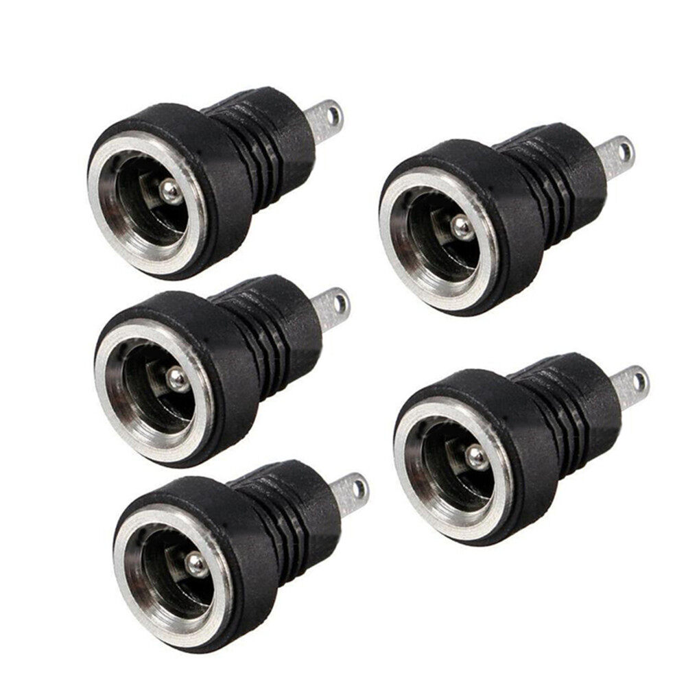 Dm 5pcs dc power supply 5.5 x 2.1mm jack socket female panel mount connector