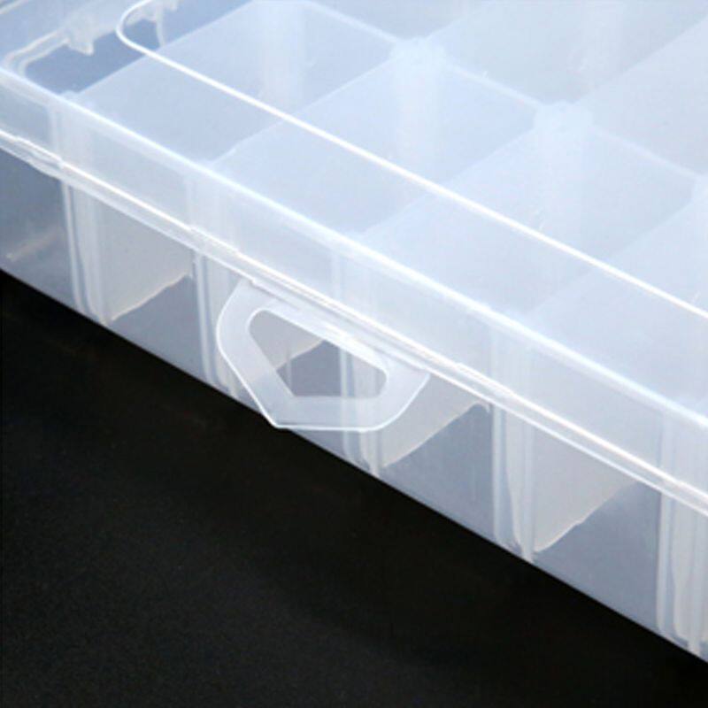 36 Grid Storage Jewelry Box Home Plastic Organizer Container with Adjustable Dividers