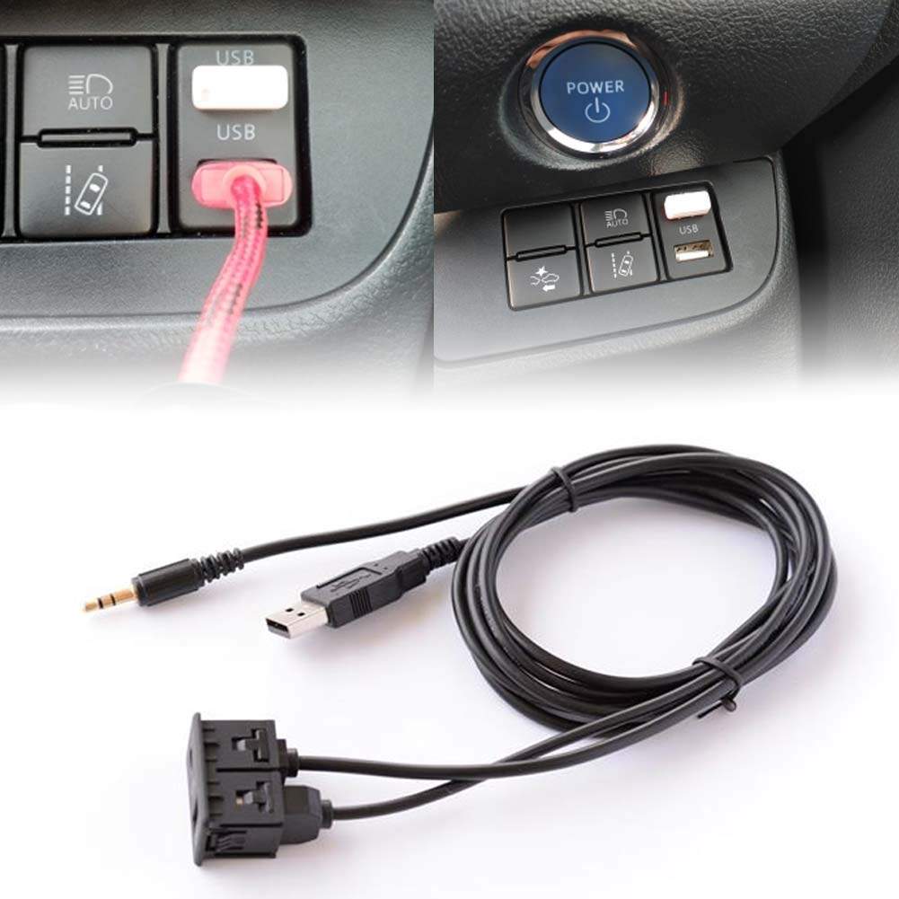 JaneDream 1PC 150CM Universal Car Dash Flush Moun AUX USB Port Panel USB Extension Cable Adapter for Car Boat