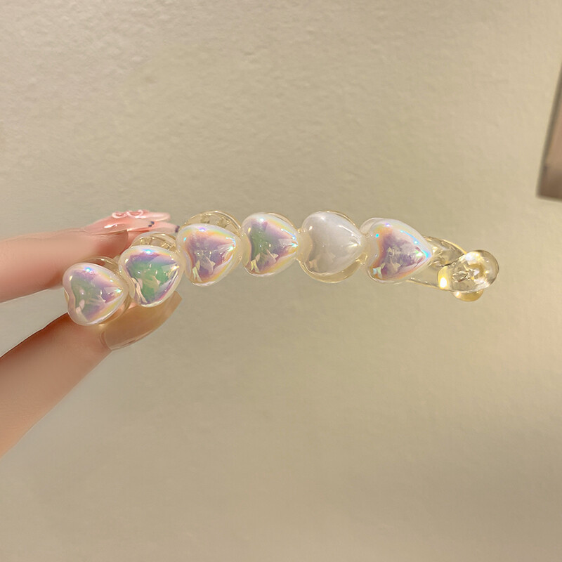 AISHG 10.5cm large love beaded hair clip female Korean style ins new fashion temperament all-match crocodile clip hair accessories