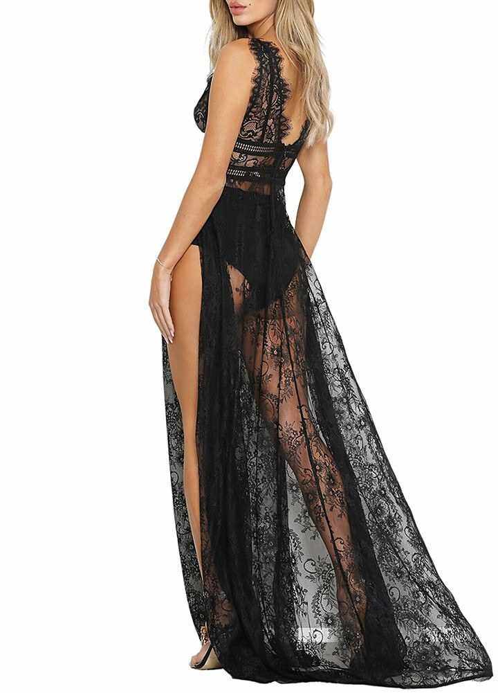 sheer lace maxi dress