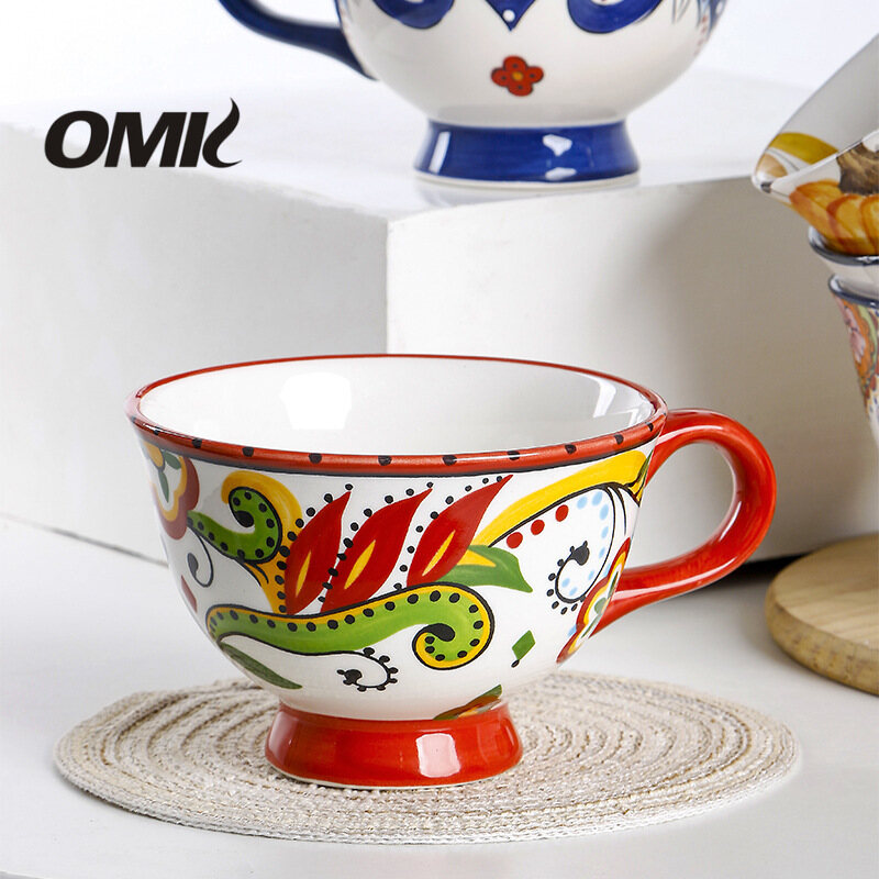 Omk Mỹ gốm 500ml cốc chén ăn sáng cà phê