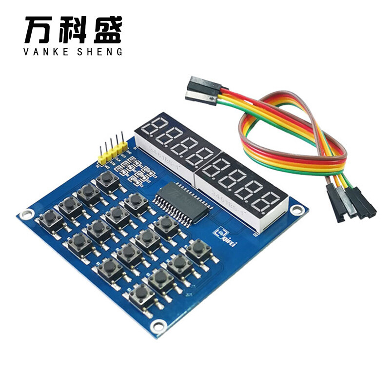 Tm1638 digital led display 8-bit digital tube board 3-wire 16 keys 8 bits keyboard scan and key led module for arduino