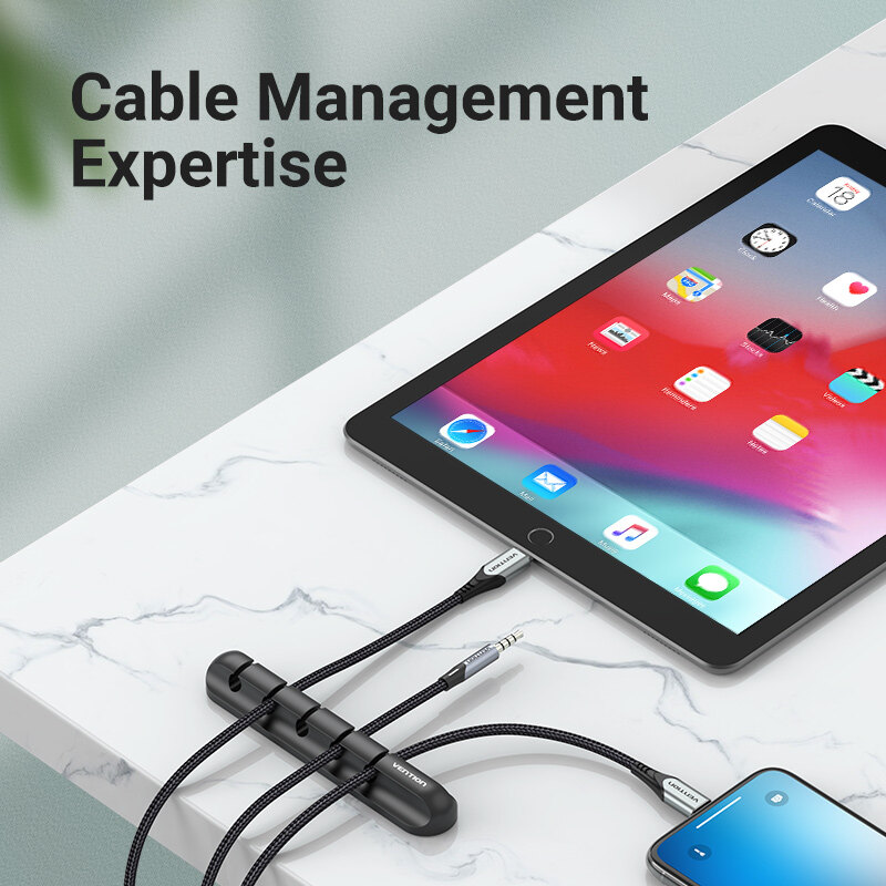 Vention Multifunction Cable Manager Cable Organizer  Silicone USB Network Cable Winder Thread management device For Date Headphone Mouse Audio Ethernet Cable Multifunction Cable Manager Cable Organizer