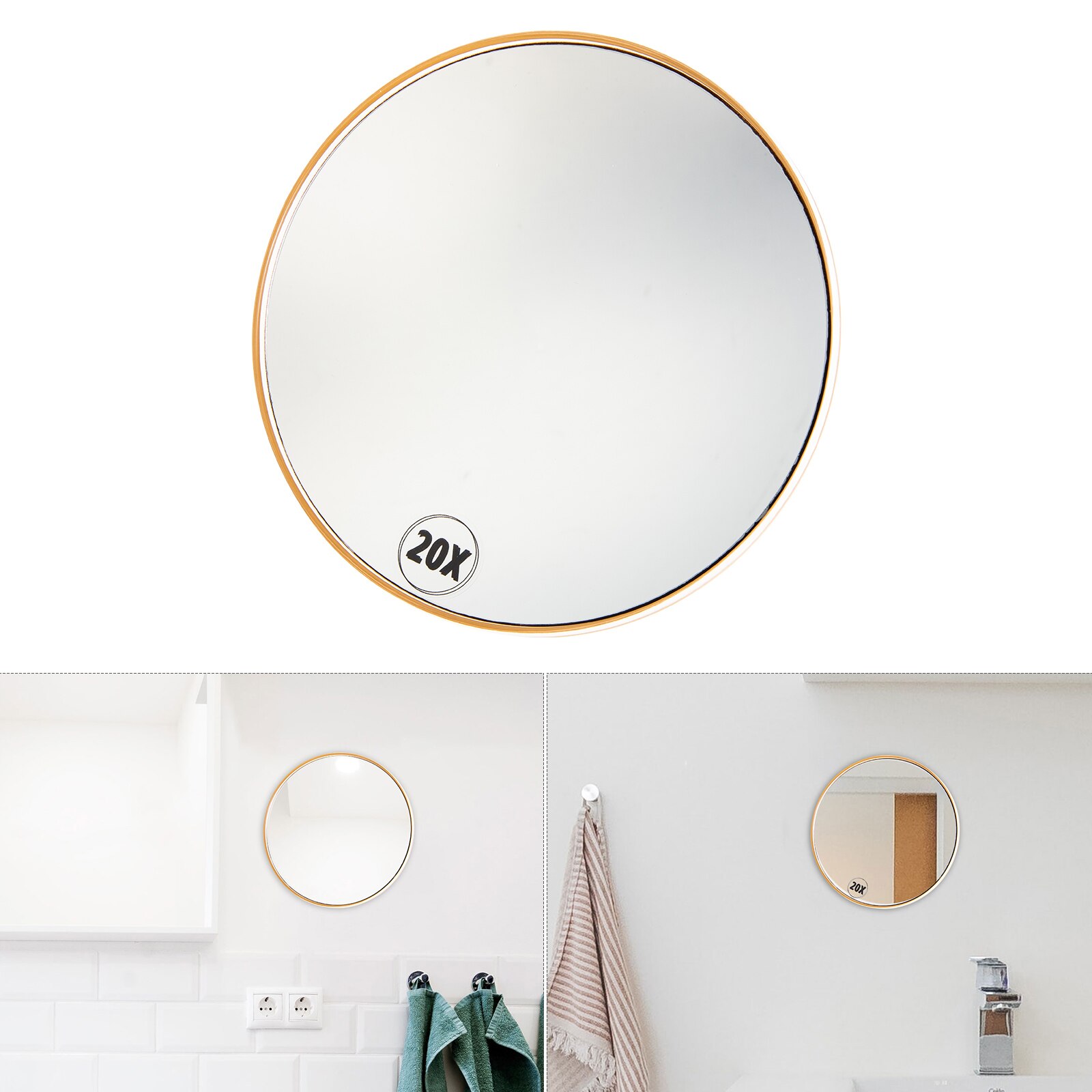 High Magnification Bathroom Mirror Flexible Makeup Mirror 20X Magnifying Mirror With 3 Suction Cups Cosmetics Tools Round Mirror