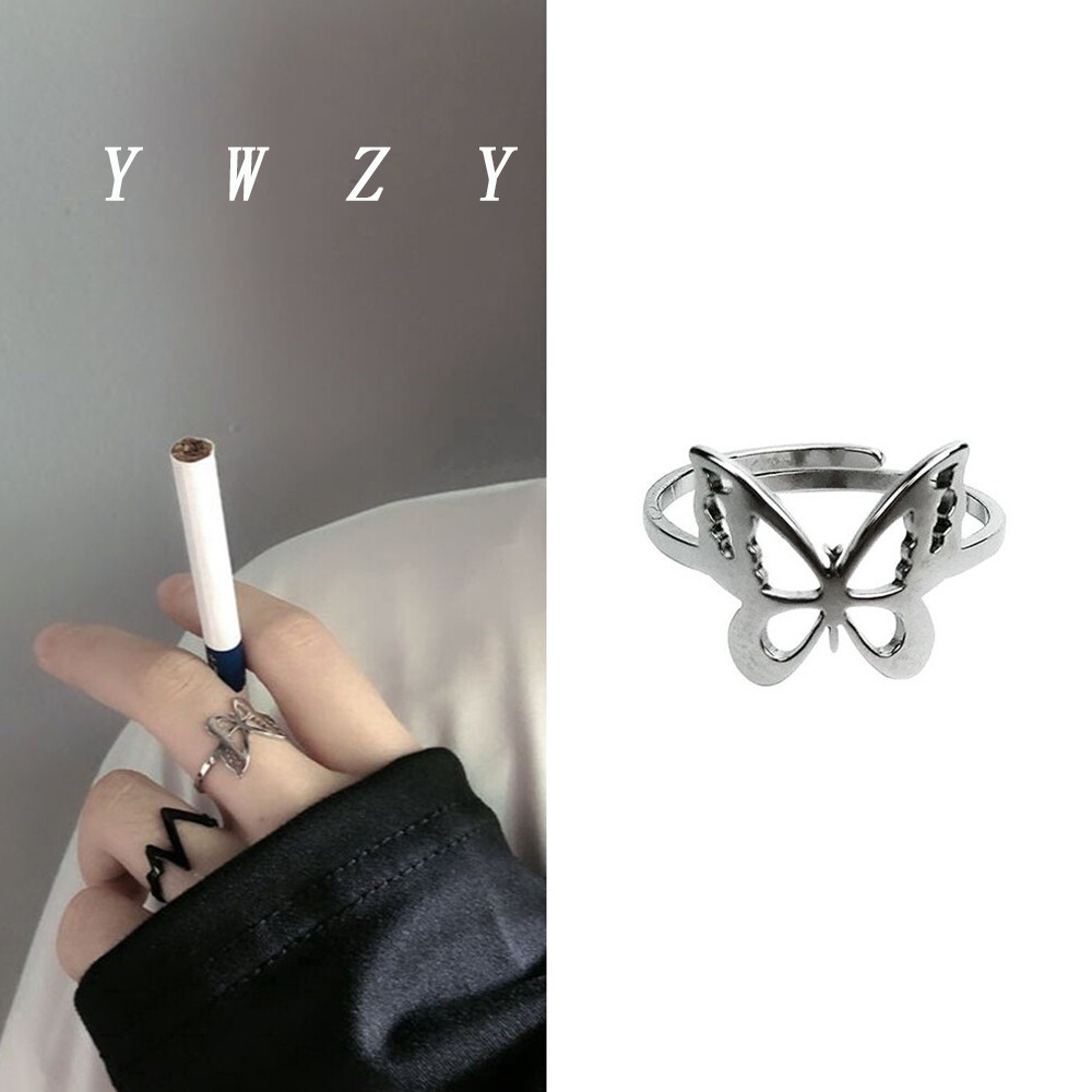 Cute Butterfly-shaped Alloy Silver Ring for Women
