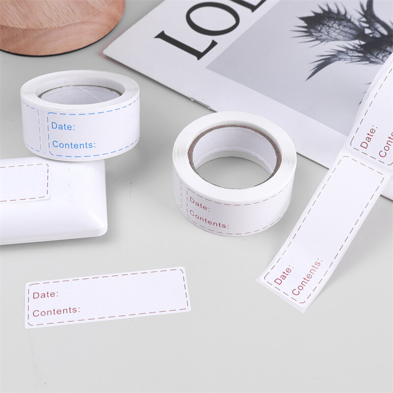 125Pcs/roll Food Storage Date Labels Kitchen Blank Handwritten Classification Labels Stickers Tearable Adhesive Tape Sticker