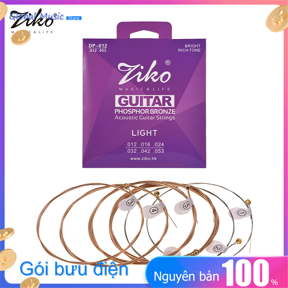 ZIKO DP-010 Extra Light Acoustic Guitar Strings Hexagon Alloy Wire Phosphor Bronze Wound Corrosion Resistant 6 Strings Set