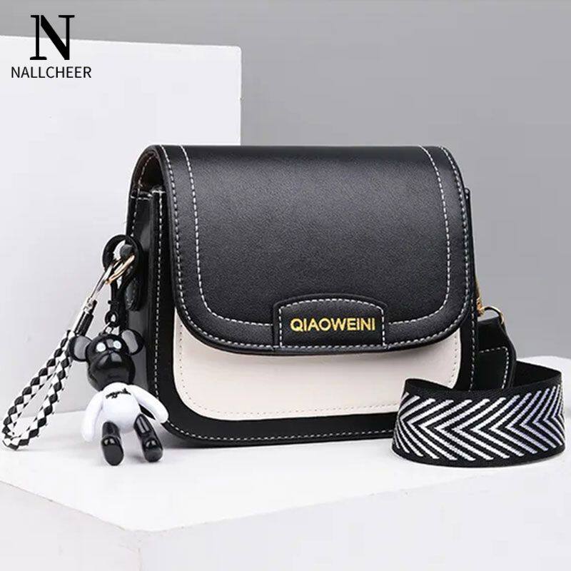 NALLCHEER New Korean Fashion PU Leather Female Crossbody Bag All-match Shoulder Bag For Women