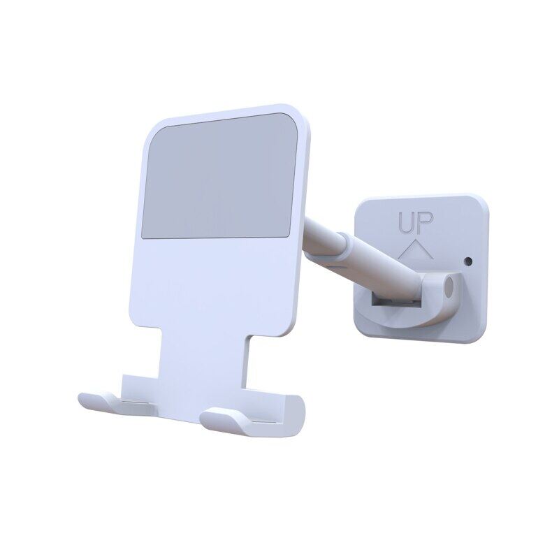 Zeallion Wall Mount Telescopic Cell Phone Holder Foldable Adjustable Cellphone Stand for Home Bedroom Bathroom Kitchen Storage Rack