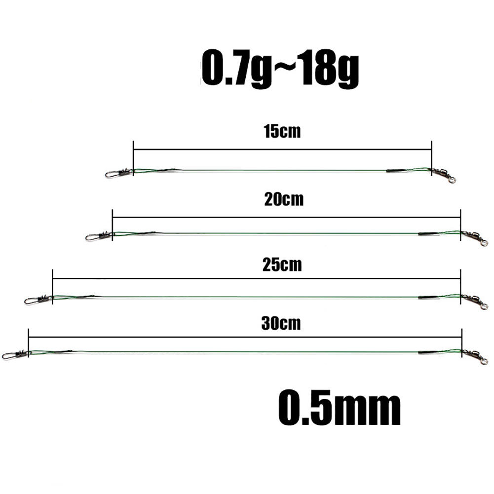 Chen Yi 【Ready】 20Pcs Anti-bite Fishing Leader Wire Stainless Steel Line Wire Leader Fishing Tools