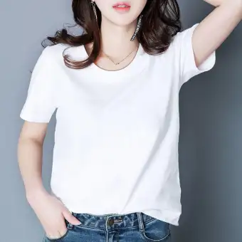 Hot Selling Casual Comfort Cotton Short Sleeve Round Neck Women