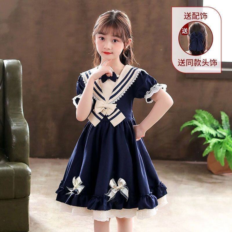 Girls Dress Spring and Autumn Princess 2022 New Children's Spring Dress Big Boy Lolita Princess Dress Children's Dress Women's Skirt