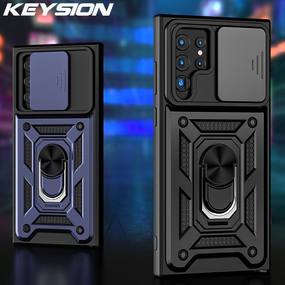 KEYSION Ốp Chống Sốc Cho Samsung S22 Ultra 5G S22 Pro Ốp Điện Thoại Bảo Vệ Máy Ảnh Kéo Đẩy Cho Galaxy S20 FE