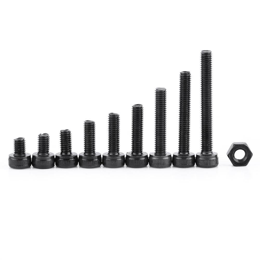 280Pcs/Box M3 Cap Head Hex Socket Bolt Screw Nut Metric Machine Fastener Assortment Set