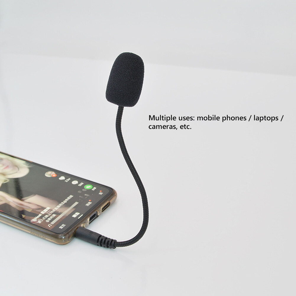 Universal 3.5mm Plug External Headset Microphone Mic for Mobile Phone PC Laptop