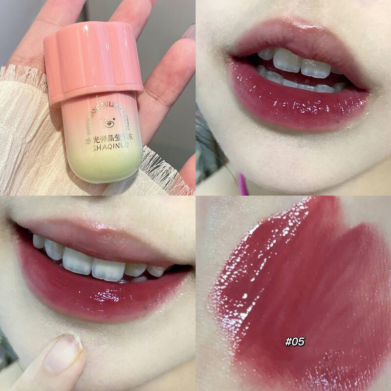 HKHO Seal Lip Jelly Lip Glaze Mirror Lipstick Mud Moisturizing Lip Tint Creamy Makeup