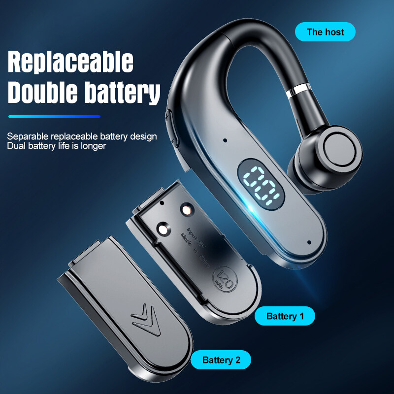 Tai Nghe Doanh Nhân Đơn Tai Nghe Không Dây 5.2 Tương Thích Bluetooth Pin Thay Thế X5 Với Màn Hình Kỹ Thuật Số Công Suất LED